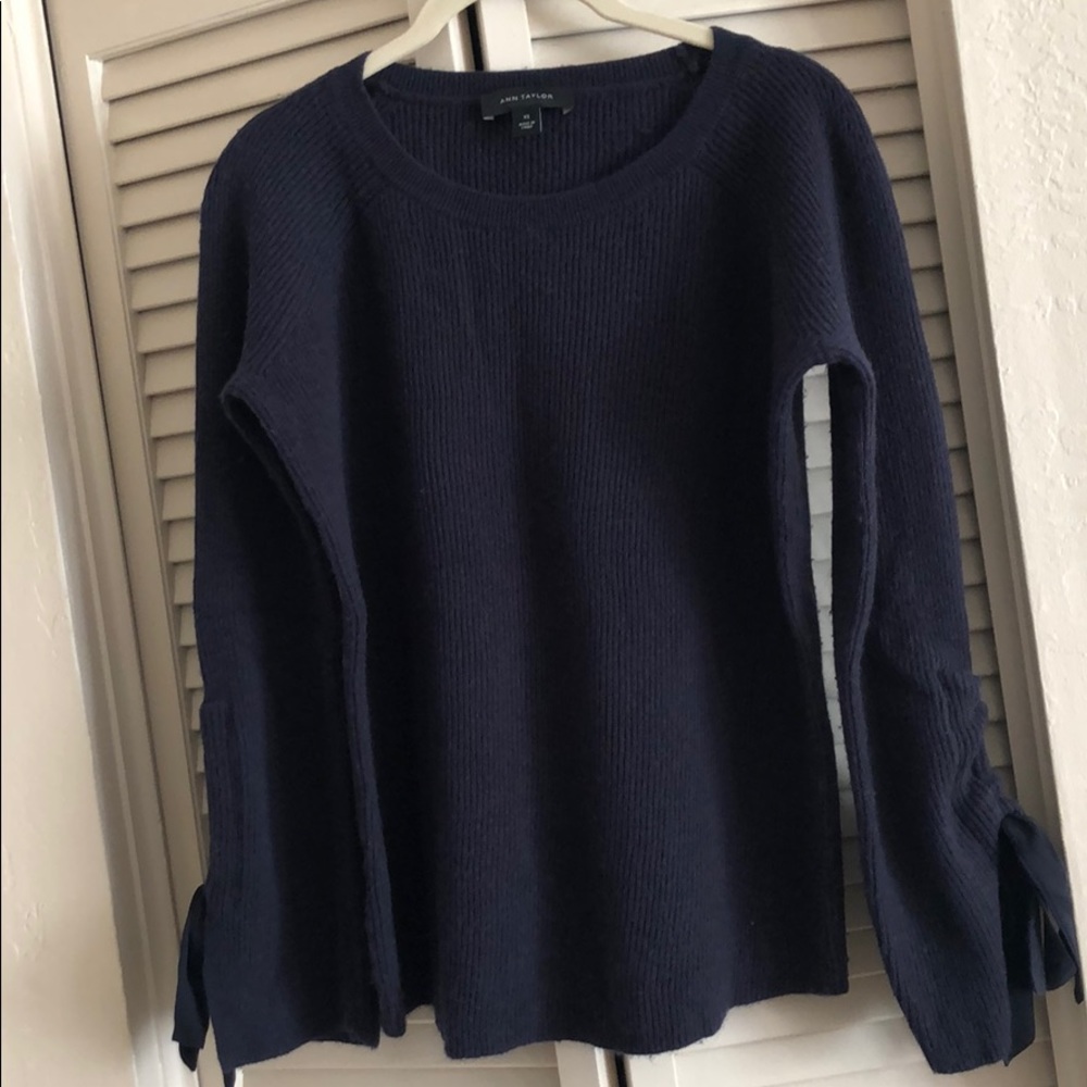 Ann Taylor tie sleeve wool sweater - Picture 4 of 6